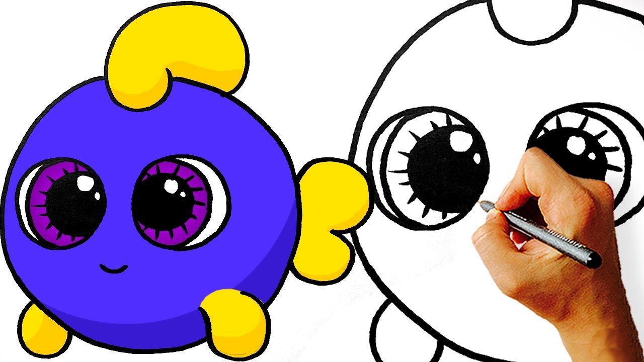 1280x720 Easy! How To Draw Cute Cartoon Fish Step - Cartoon Fish Drawing