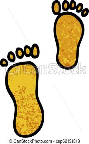 293x470 grunge textured illustration cartoon foot prints - Cartoon Foot Drawing