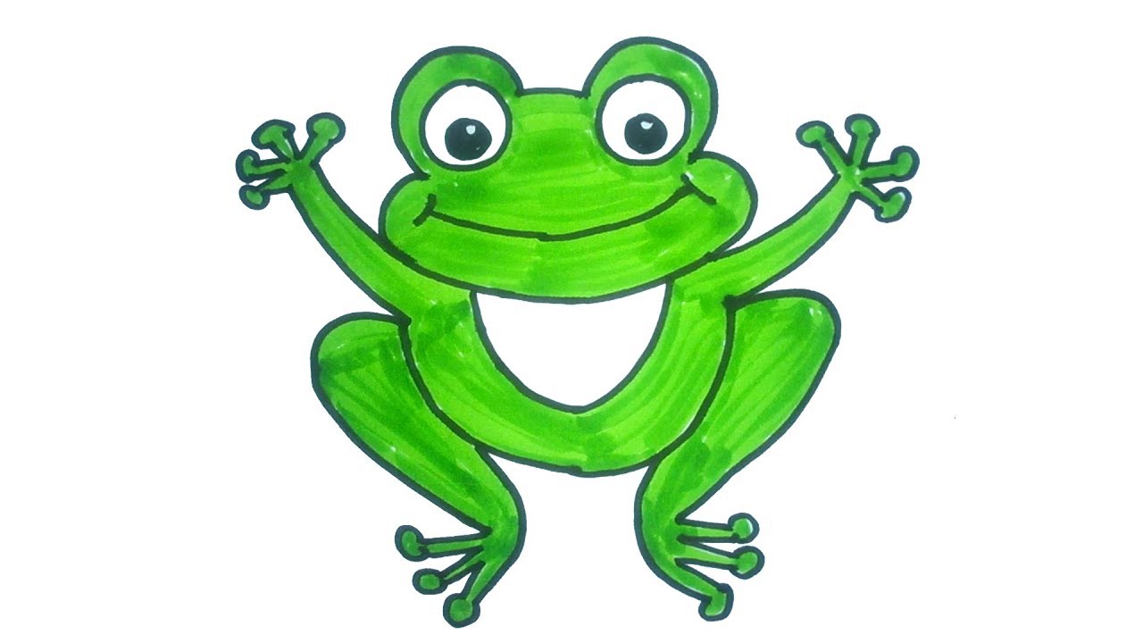1280x720 cartoon frog drawing how to draw a cartoon frog easy step - Cartoon Frog Drawing