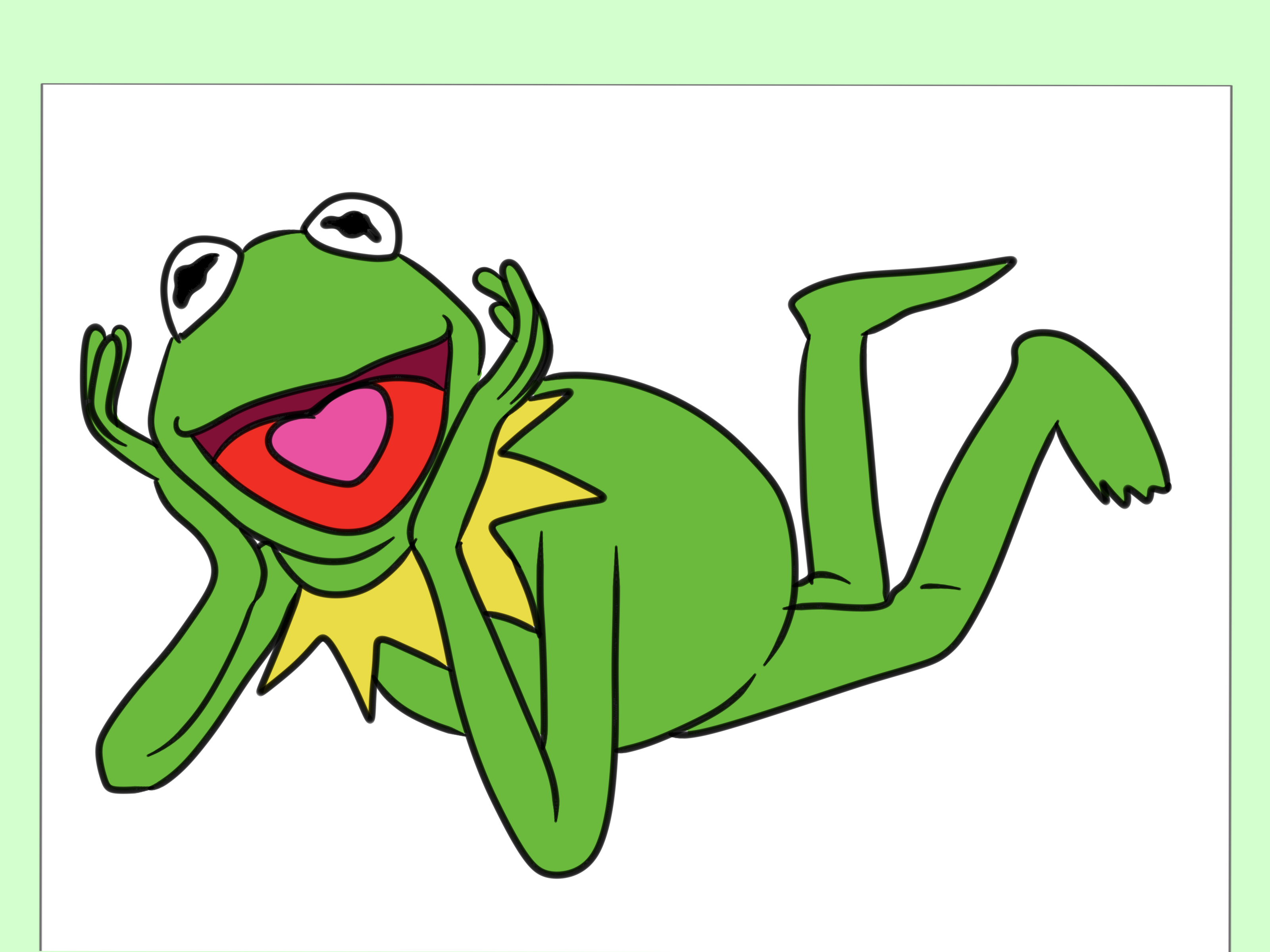 3200x2400 how to draw kermit the frog steps - Cartoon Frog Drawing