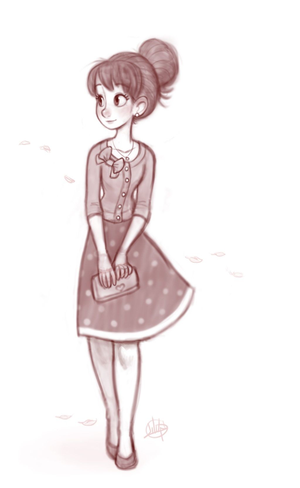 1024x1664 Girl Drawing - Cartoon Girl Drawing