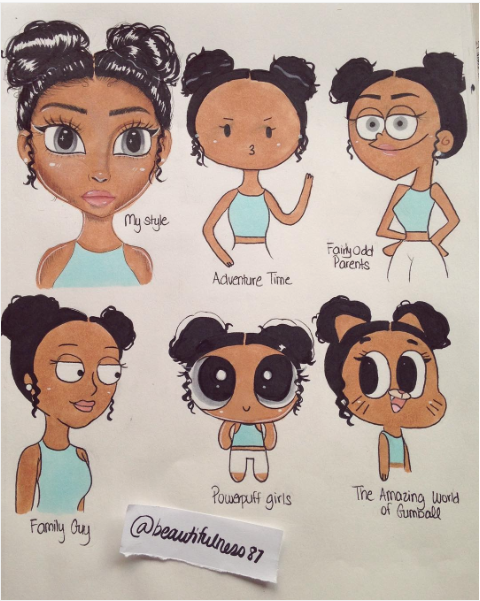 480x601 Pics Black Artist Creates Viral Challenge To Draw - Cartoon Girl Drawing