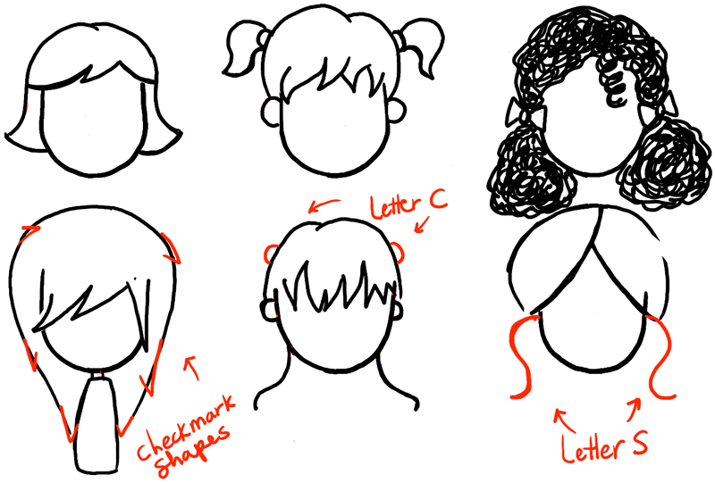 800x541 How To Draw Girls Hair Styles For Cartoon Characters Drawing - Cartoon Hair Drawing