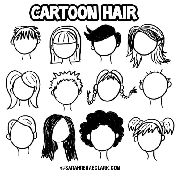 576x561 How To Draw Cartoon Characters - Cartoon Hair Drawing