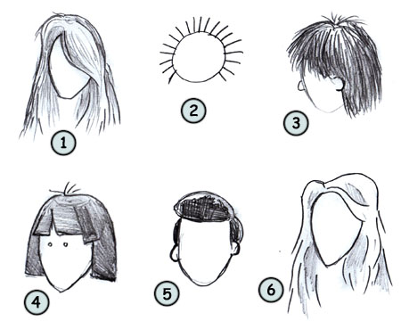 450x369 How To Draw Hair - Cartoon Hair Drawing