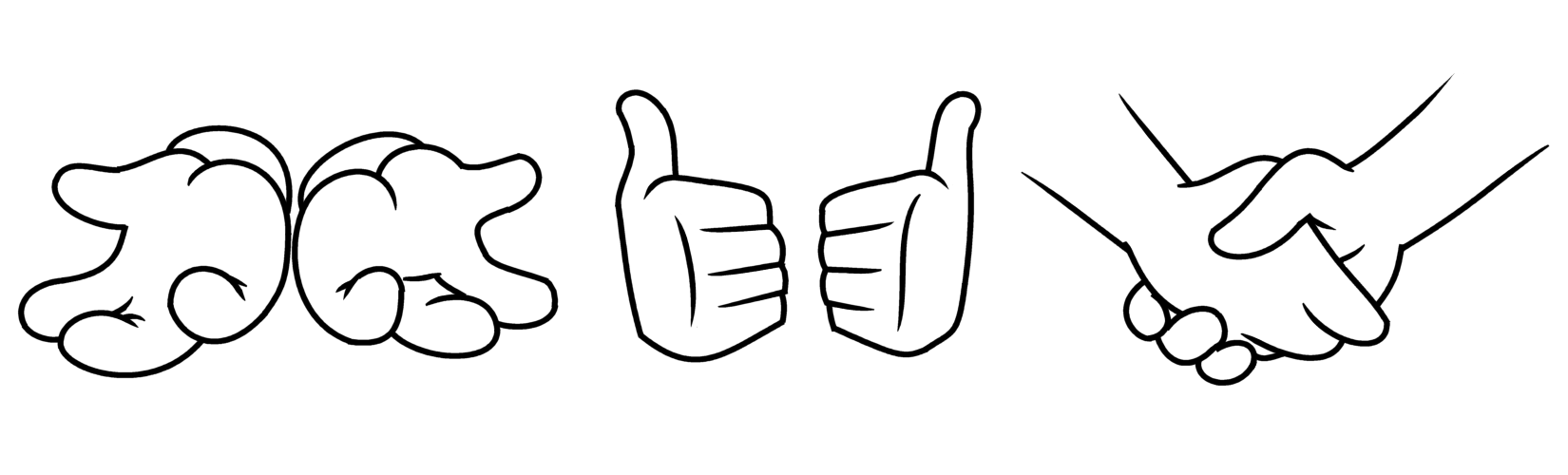 1650x500 How To Draw Cartoon Hands - Cartoon Hand Drawing