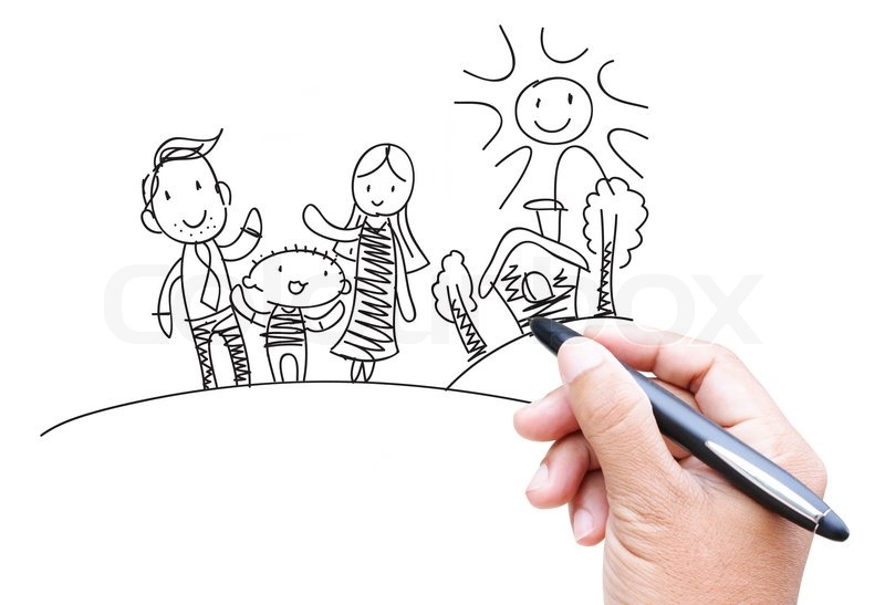 800x547 Family Cartoon - Cartoon Hand Drawing