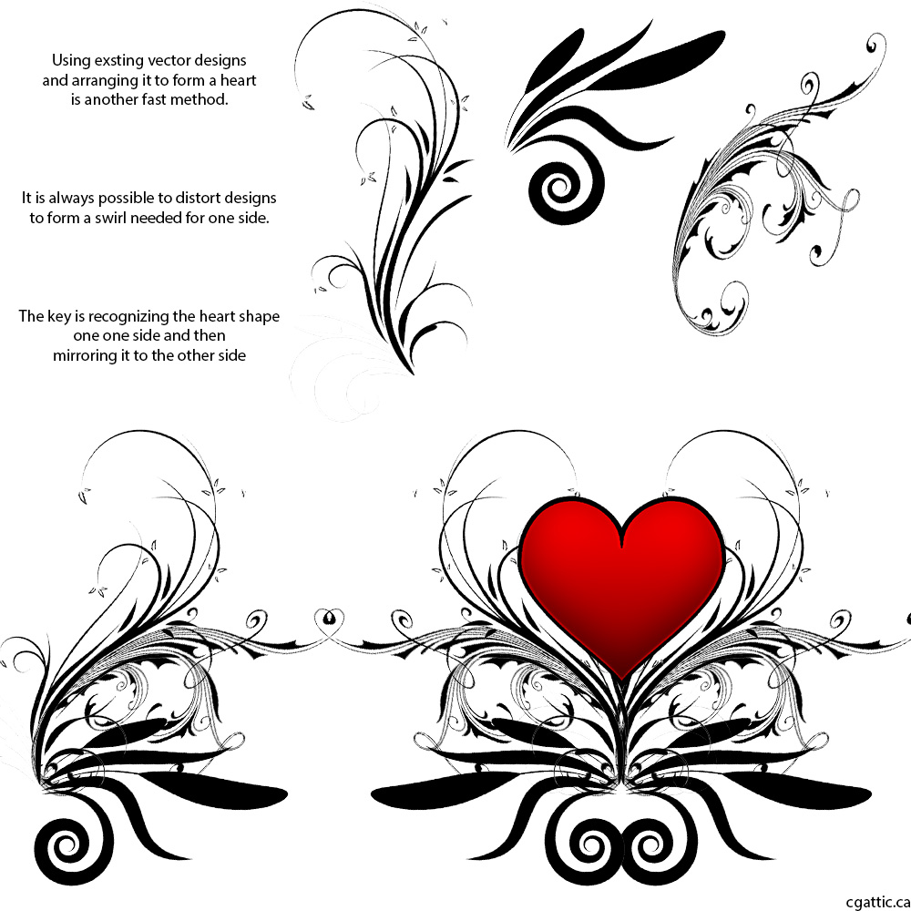 1000x1000 Heart Cartoon Drawing In Steps With Photoshop - Cartoon Heart Drawing