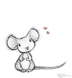 236x257 Cartoon Mouse Drawing With Heart - Cartoon Heart Drawing
