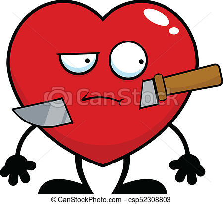 450x413 cartoon heart with knife cartoon illustration of a red heart - Cartoon Heart Drawing