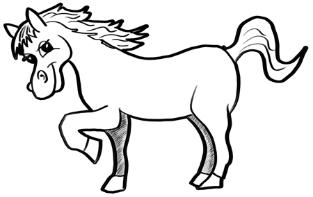 450x284 Finished Drawing Of Cartoon Horses - Cartoon Horse Drawing