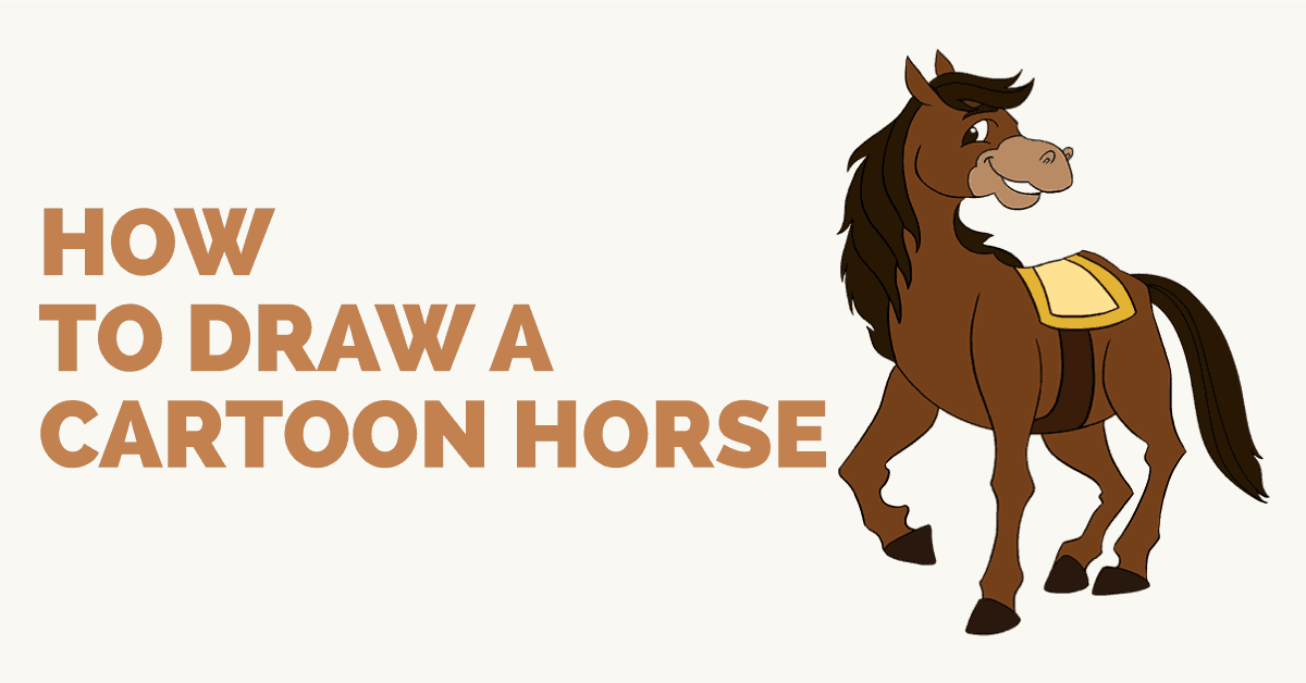 1200x628 How To Draw A Cartoon Horse Easy Drawing Guides - Cartoon Horse Drawing