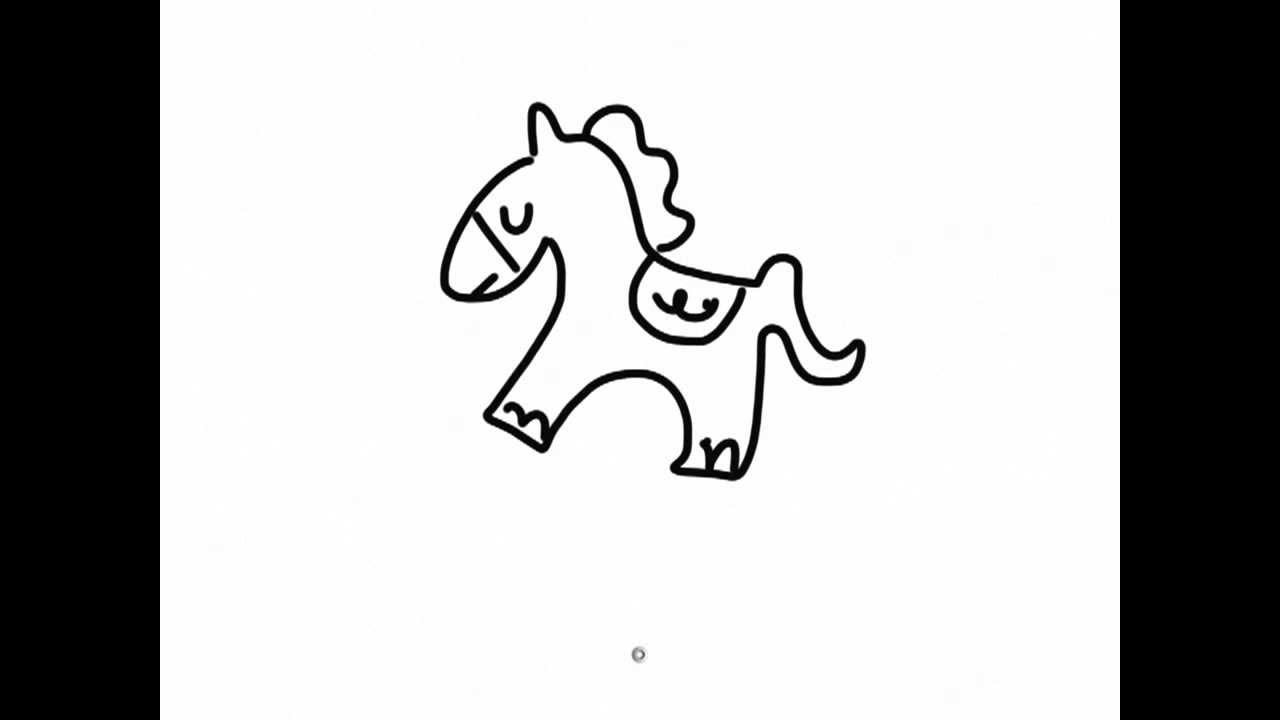 1280x720 Ipad Draw A Simple Cartoon Horse - Cartoon Horse Drawing