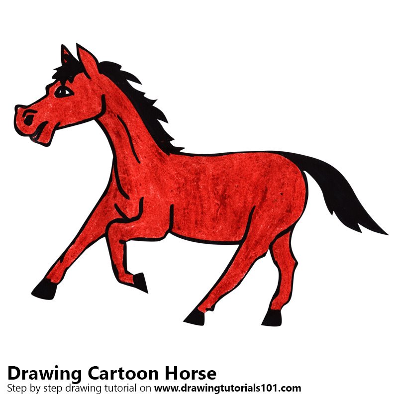 800x800 Learn How To Draw A Cartoon Horse - Cartoon Horse Drawing