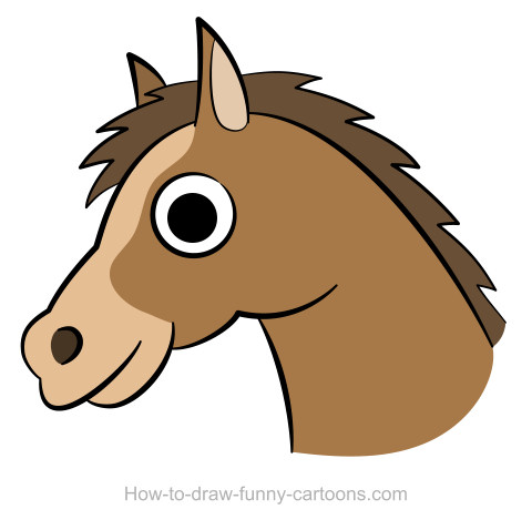 480x478 Horse Head Drawing - Cartoon Horse Head Drawing