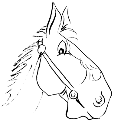 400x412 How To Draw Cartoon Horse Head Face With Easy Step - Cartoon Horse Head Drawing