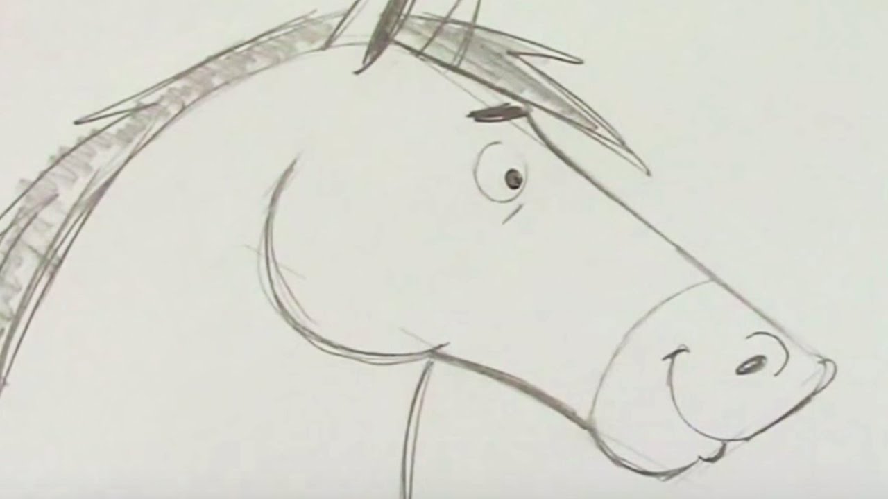 1280x720 How To Draw A Horse - Cartoon Horse Head Drawing