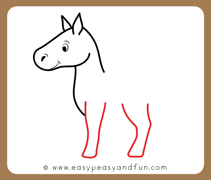 701x599 How To Draw A Horse Step - Cartoon Horse Head Drawing