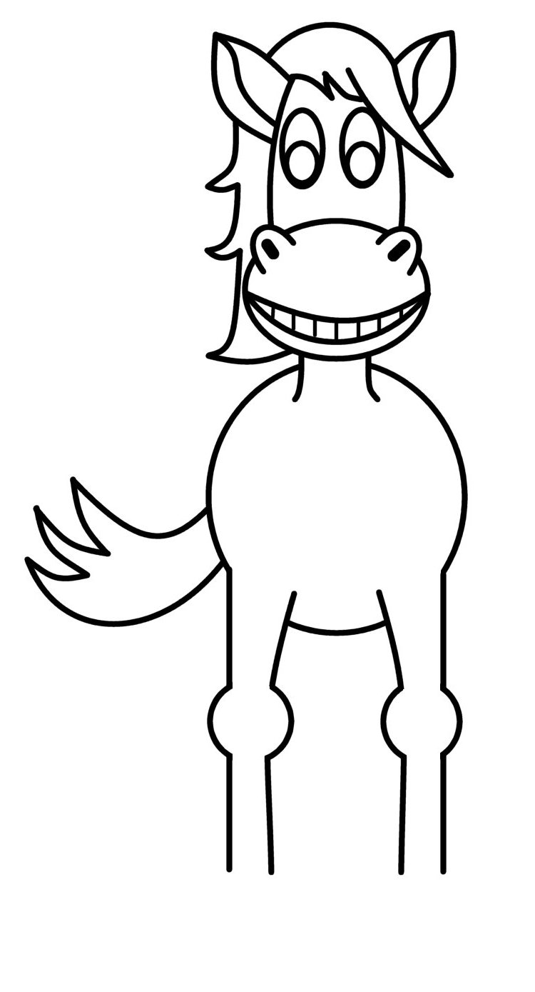 750x1389 Cartoon Horse Head Drawing - Cartoon Horse Head Drawing