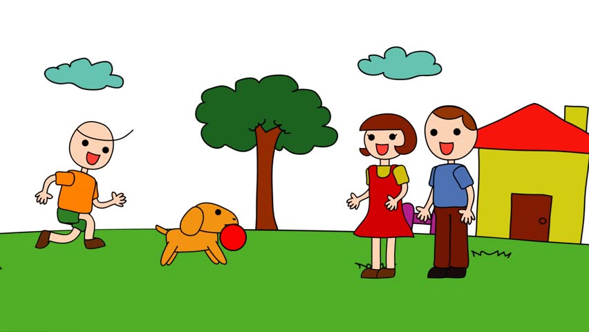 852x480 Cartoon House With Family Clipart Collection - Cartoon House Drawing