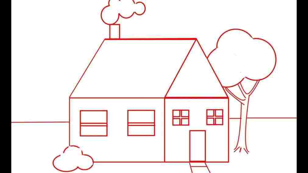 1011x569 Easy Rhcom How House Drawing For Kids To Draw A Cartoon - Cartoon House Drawing