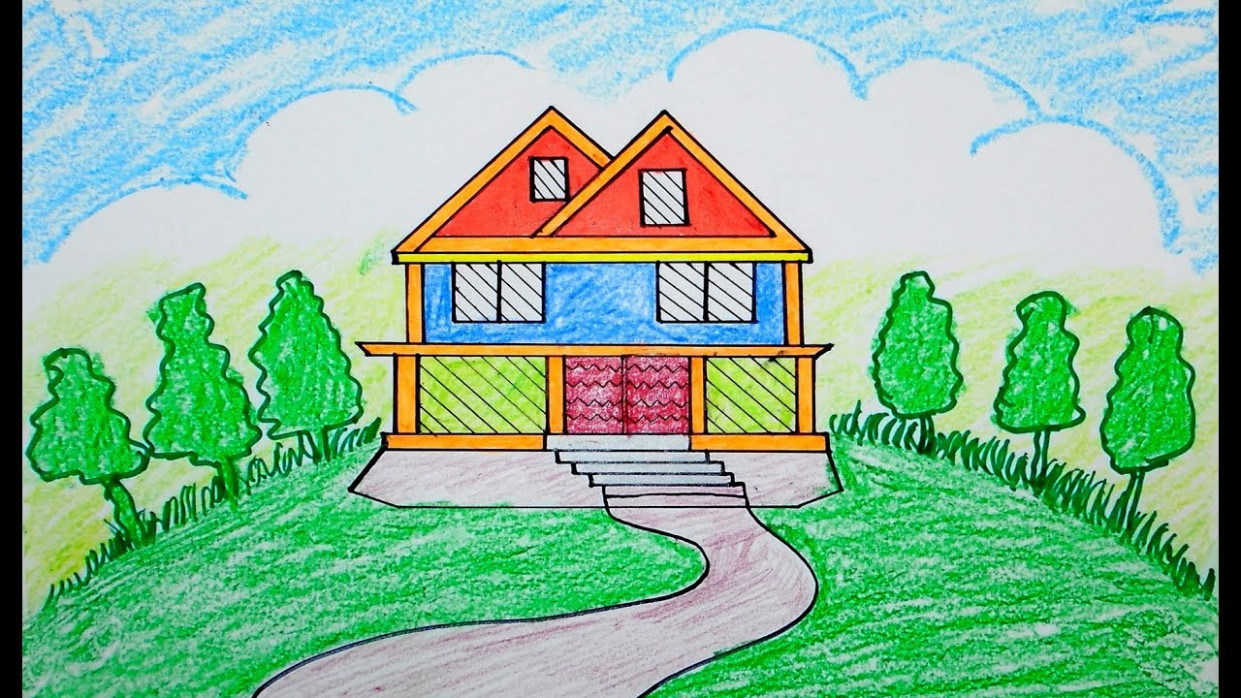 Cartoon House Drawing at PaintingValley.com | Explore collection of ...