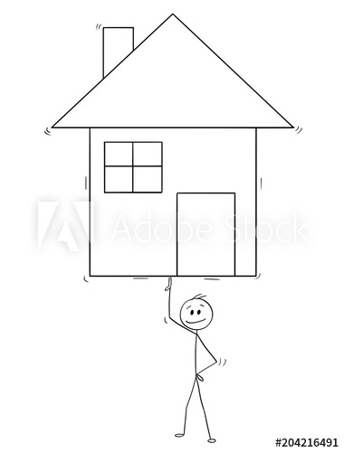 380x500 Cartoon Stick Man Drawing Conceptual Illustration Of Businessman - Cartoon House Drawing