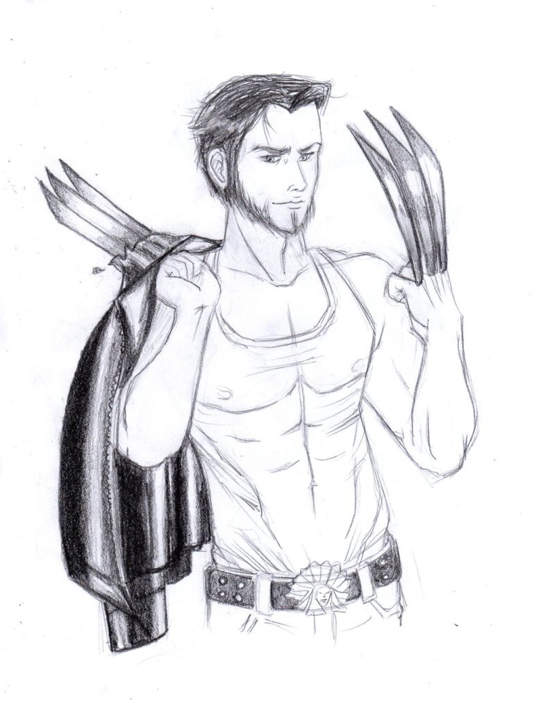 769x1024 How To Draw Wolverine Cartoon Online Drawing Lessons - Cartoon Human Drawing