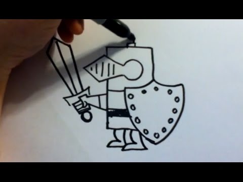 480x360 How To Draw A Knight - Cartoon Knight Drawing