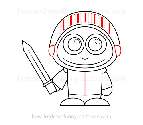 500x436 How To Draw A Knight - Cartoon Knight Drawing