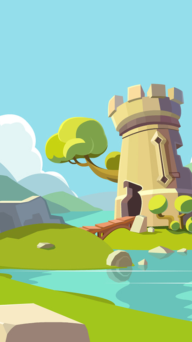 650x1155 Cartoon Landscape Sky Clip Art Background, Drawing, Chimney, Grass - Cartoon Landscape Drawing