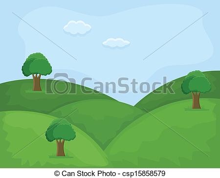 450x365 hill area - Cartoon Landscape Drawing