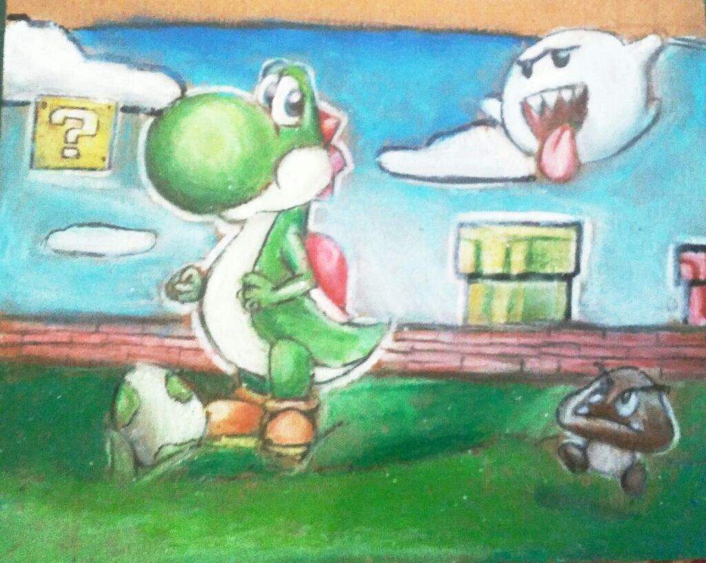 1024x817 yoshi drawing! - Cartoon Landscape Drawing