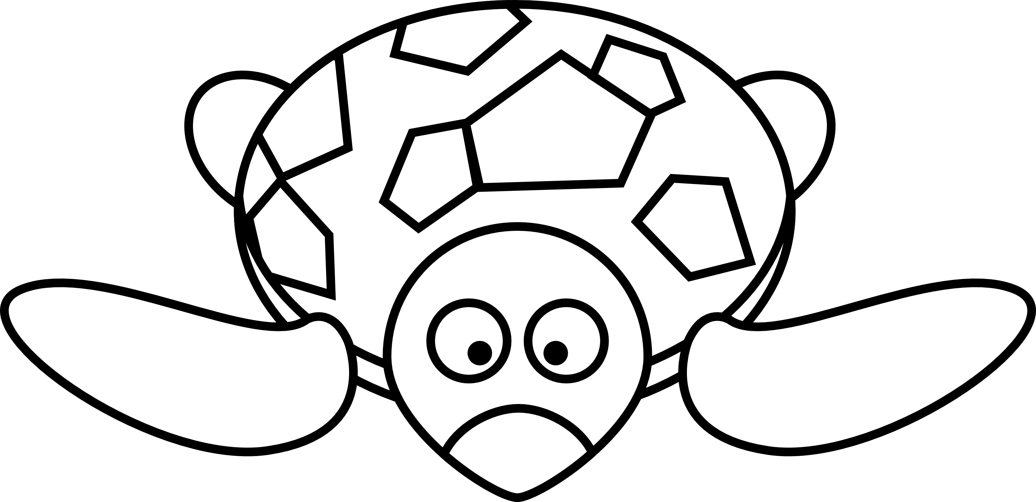 3333x1618 Cartoon Line Art - Cartoon Line Drawing