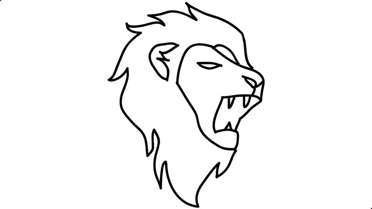 1280x720 How To Draw A Lion Step - Cartoon Lion Face Drawing