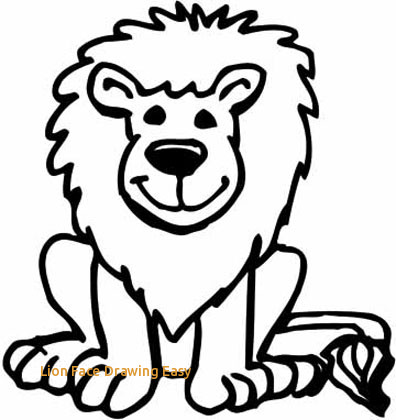 396x420 Lion Face Drawing Easy Cartoon Lion For Kids - Cartoon Lion Face Drawing