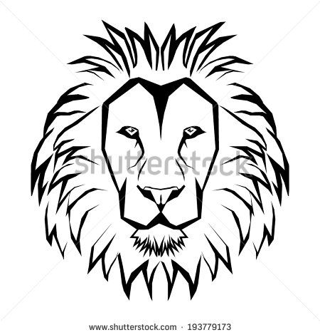 450x470 Of Lion Outline Drawing - Cartoon Lion Face Drawing