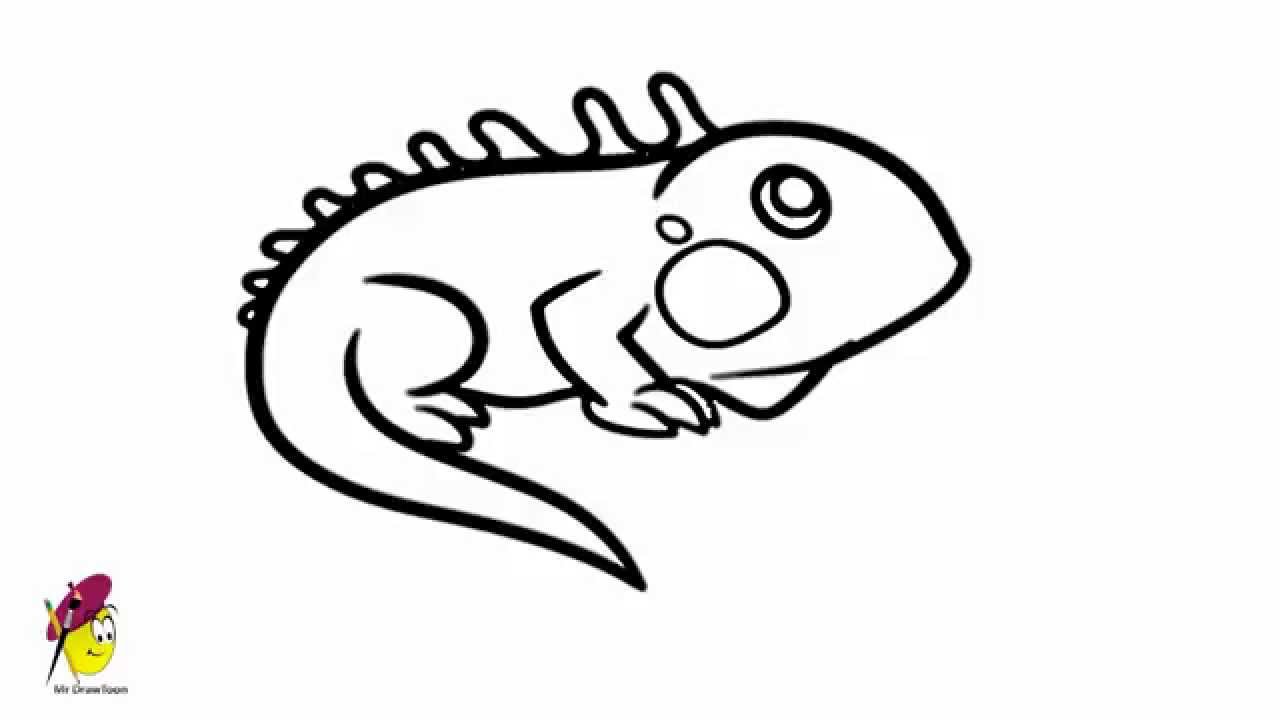 1280x720 iguana - Cartoon Lizard Drawing