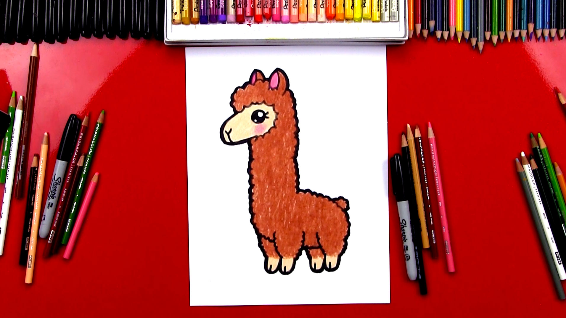 1912x1074 how to draw a cartoon llama - Cartoon Llama Drawing