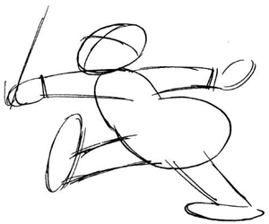 300x250 drawing a comical cartoon of a man about to slip on a banana peel - Cartoon Man Drawing