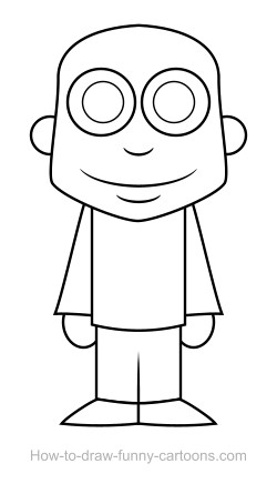 250x445 Man Drawing - Cartoon Man Drawing