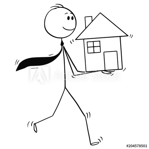 500x500 Cartoon Stick Man Drawing Conceptual Illustration Of Businessman - Cartoon Man Drawing