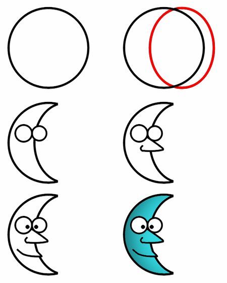 Cartoon Moon Drawing at PaintingValley.com | Explore collection of ...