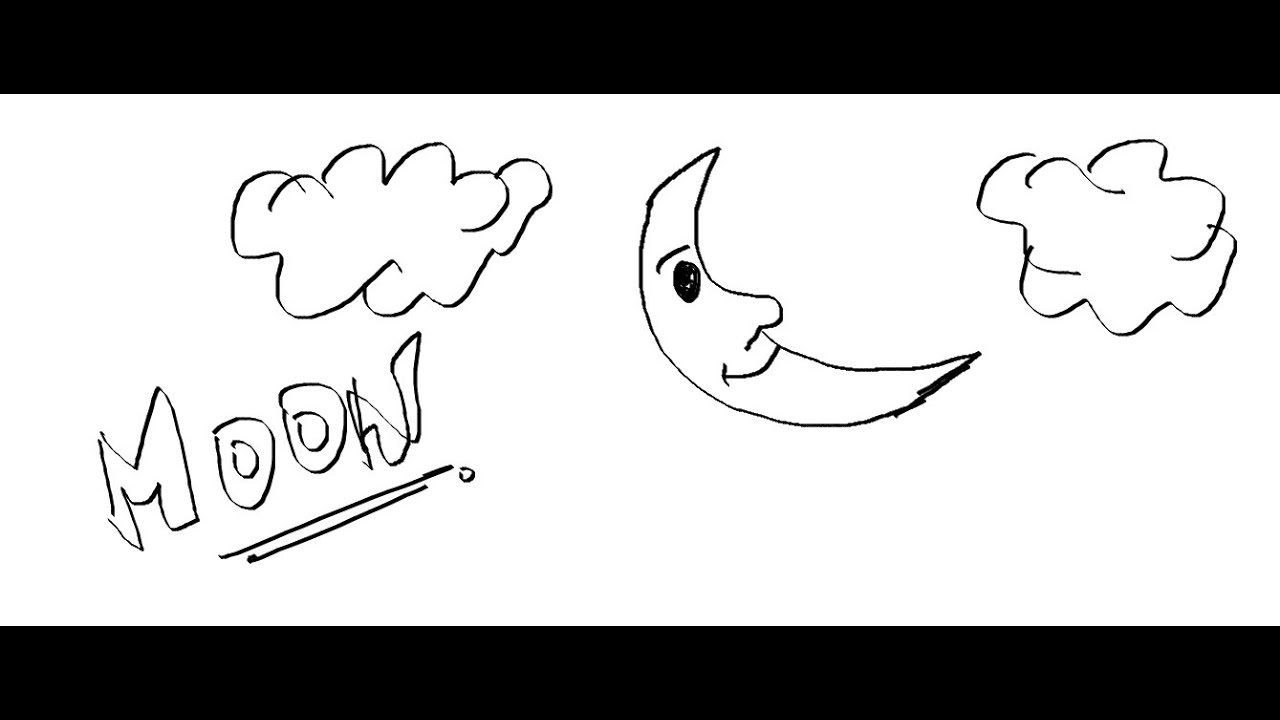1280x720 Easy Kids Drawing Lessons How To Draw A Cartoon Moon - Cartoon Moon Drawing