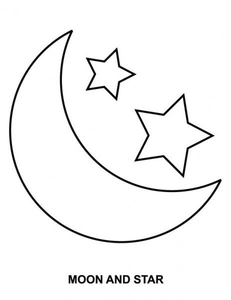 463x600 Easy Moon And Stars Coloring - Cartoon Moon Drawing