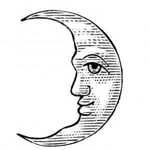 300x300 Cartoon Crescent Moon With Face Vector Illustration Gm Soidergi - Cartoon Moon Drawing