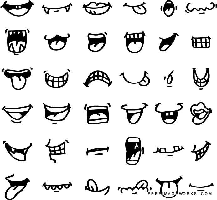 693x640 Hand Draw Cartoon Mouth Icon Adorable, Angry, Caricature, Cartoon - Cartoon Mouth Drawing