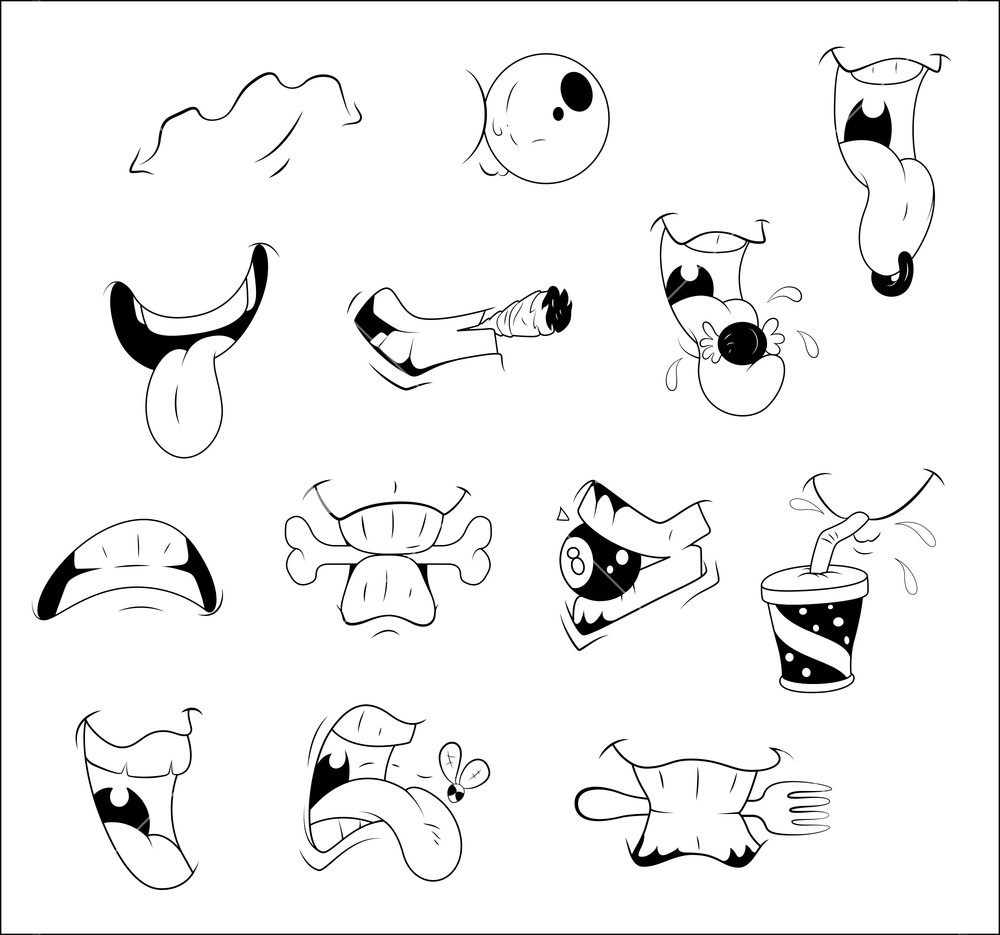 1000x935 Cartoon Mouth Vector Expressions Royalty Free Stock Image - Cartoon Mouth Drawing