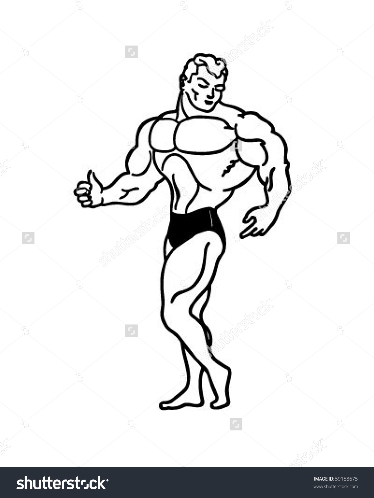 Cartoon Muscle Man Drawing at Explore collection