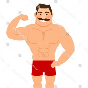 300x300 stock illustration vector muscle man illustration drawing white - Cartoon Muscle Man Drawing